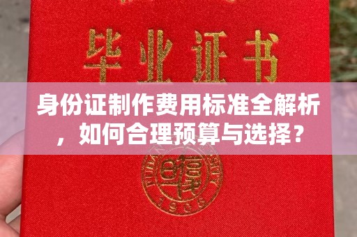 承德身份证制作费用标准全解析，如何合理预算与选择？